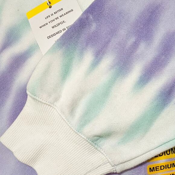 Wildfox New Cropped Tie Dye French Terry Hoodie size M - Picture 4 of 12